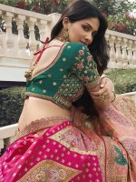 Peach Banarasi Silk Lehenga Choli